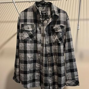 GREY AND BLACK FLANNEL